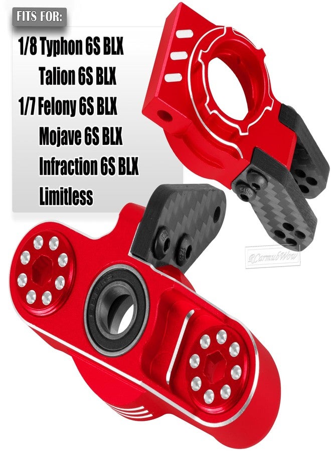 RCarmubWow RC Alloy Front Knuckles Steering Blocks &Rear Hub Stub Axle Carriers Upgrades Part for 1/8 Typhon/Talion 6S BLX,1/7 Infraction/Felony/Mojave/Limitless 6S BLX,#AR330193#AR330187,Red - Image 2
